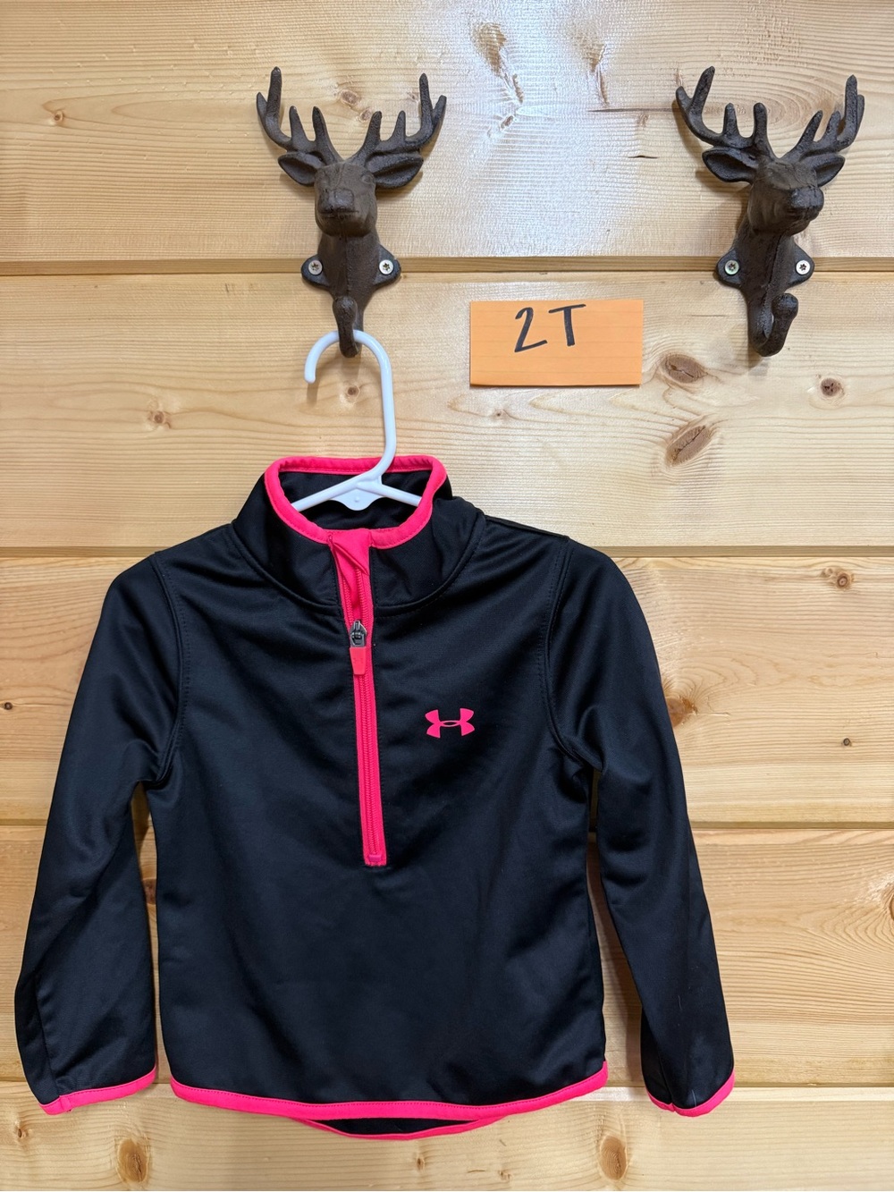 Under Armour Black Pullover with Pink Trim - Youth 2T